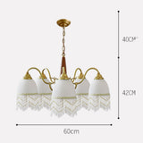 Tassel Chandelier Walnut Copper Bedroom Study Dining Room Lamp Pendant Lighting