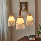 Tassel Chandelier Walnut Copper Bedroom Study Dining Room Lamp Pendant Lighting