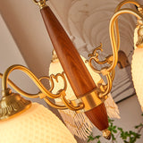 Tassel Chandelier Walnut Copper Bedroom Study Dining Room Lamp Pendant Lighting