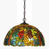 Tiffany Pendant Light Ambient Light Grape Floral Patterned Shade D17inch E26/E27 2*Blubs - heparts