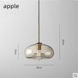 Various Shape Amber Glass Pendant Light Ambient Light - Mini Style 110-240V Edison Bulb Included