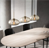 Various Shape Amber Glass Pendant Light Ambient Light - Mini Style 110-240V Edison Bulb Included