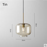 Various Shape Amber Glass Pendant Light Ambient Light - Mini Style 110-240V Edison Bulb Included