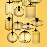 Various Color Cylinder Pendant Light Ambient Light - Mini Style, 110-240V Edison Bulb Included - heparts