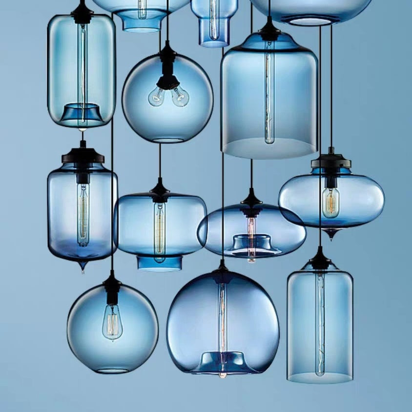 Various Color Shape Glass Pendant Light Ambient Light Mini Style 110 240V Edison Bulb Included heparts