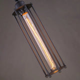 Vertical-Vintage Metal Cage Hanging Light - Retro Iron Pendant Lamp - heparts
