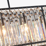 Vintage Rectangular Crystal Chandelier Industrial Rectangle Pendant Light Fixture