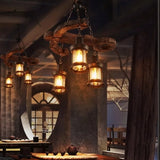 Wood Light Fixture Rustic Industrial Chandelier Bulbs Included - heparts