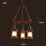 Wood Light Fixture Rustic Industrial Chandelier Bulbs Included - heparts