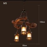 Wood Light Fixture Rustic Industrial Chandelier Bulbs Included - heparts