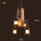 Wood Light Fixture Rustic Industrial Chandelier Bulbs Included - heparts