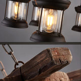 Wood Light Fixture Rustic Industrial Chandelier Bulbs Included - heparts