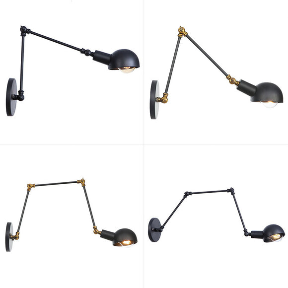 Wray Industrial Adjustable Swing Arm Wall Lamp Rich Metal Light