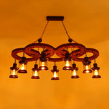 Wooden Creative American Country Retro Industrial Style Bar Chandelier Loft Man Cafe Restaurant Bar Lamp
