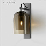 Nordic Modern Simple Glass Wall Lamp Iron Art Living Room Bedroom Study Corridor Creative Wall Lamp