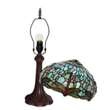 Dragonfly 12 Inch Tiffany Lamp Classical Table Lamp Stained Glass Brown Zinc Alloy Base