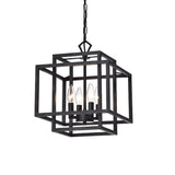 Kitchen Island Farmhouse Restaurant Chandelier 4 Industrial Wind Retro Geometric Lamp Chandelier