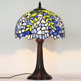 Wisteria 12 Inch Tiffany Lamp Classical Table Lamp Stained Glass Brown Zinc Alloy Base