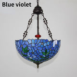 16Inch Violet Tiffany Stained Glass Art Chandelier Rural Classical E26/E27