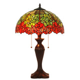 16 Inch Tiffany Lamp Classical Table Lamp Stained Glass Brown Zinc Alloy Base