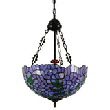 16Inch Violet Tiffany Stained Glass Art Chandelier Rural Classical E26/E27