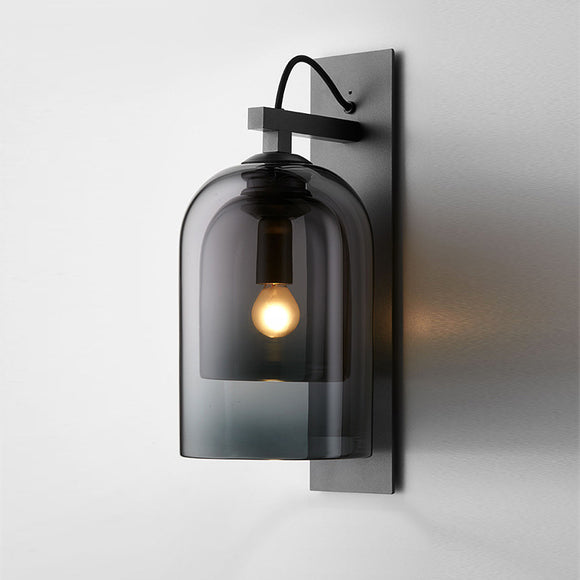 Nordic Modern Simple Glass Wall Lamp Iron Art Living Room Bedroom Study Corridor Creative Wall Lamp