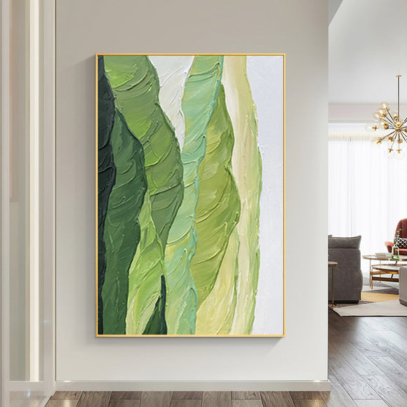 Green Wind Oil Painting Handmade Hand Painted Wall Art Abstract Home Decoration Decor Inner Framed With Aluminum Alloy Out Framed