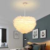 Colorful Lights Handmade Feather Pendant Light Chandelier Light E26/E27 LED - heparts