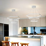 Hexagon 3 Rings Modern LED Pendant Lights Suspension Lighting for Dinning Room Foyer Bedroom Hanging Lamp 90-265V
