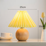 Vintage Rattan Lamp Table Korean Table Lamps for Bedroom Lamp Living Room Light Home Deco Creative Pleats Lamp with Led