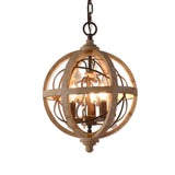 Retro Chandelier Lighting Industrial Hanging Pendant Lamp Globe Dining Living Room Wood Farmhouse Vintage Island Light