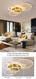 Gold White Modern LED Chandelier Lighting For Living Study Room Dimmable Indoor Lamps Parlor Foyer Lustres Lampadario Luminaire
