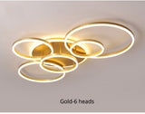 Gold White Modern LED Chandelier Lighting For Living Study Room Dimmable Indoor Lamps Parlor Foyer Lustres Lampadario Luminaire