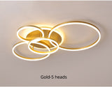 Gold White Modern LED Chandelier Lighting For Living Study Room Dimmable Indoor Lamps Parlor Foyer Lustres Lampadario Luminaire