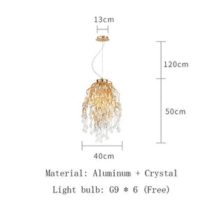 Nordic LED Luxury Chandelier Lighting Living Room LOFT Restaurant Kitchen Crystal Hanging Lamps Hotel Ceiling Chandeliers Lamp