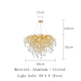 Nordic LED Luxury Chandelier Lighting Living Room LOFT Restaurant Kitchen Crystal Hanging Lamps Hotel Ceiling Chandeliers Lamp