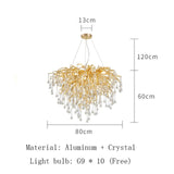 Nordic LED Luxury Chandelier Lighting Living Room LOFT Restaurant Kitchen Crystal Hanging Lamps Hotel Ceiling Chandeliers Lamp