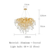 Nordic LED Luxury Chandelier Lighting Living Room LOFT Restaurant Kitchen Crystal Hanging Lamps Hotel Ceiling Chandeliers Lamp