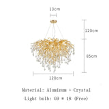 Nordic LED Luxury Chandelier Lighting Living Room LOFT Restaurant Kitchen Crystal Hanging Lamps Hotel Ceiling Chandeliers Lamp