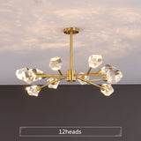 Luxury K9 Crystal Led Chandeliers Light Fixtures Modern Copper Hanging Lamp Pendant Lustre for Bedroom Led Suspension Luminaire