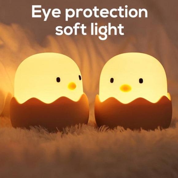 Led Children Night Light For Kids Soft Silicone USB Rechargeable Bedroom Decor Gift Animal Chick Touch Night Lamp