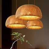 Nordic Pendant Lamp  Wooden Pendant Weaving Bamboo Hanging Lamp Retro Garden Restaurant Study Bedroom Living Room Lamp lightIing