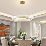 LED Chandelier Bedroom Light for Home Crystal Gold Chandeliers Living room Dining room Double Ring Lighting Lustre Lamp