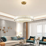 LED Chandelier Bedroom Light for Home Crystal Gold Chandeliers Living room Dining room Double Ring Lighting Lustre Lamp