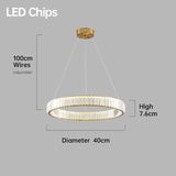 LED Chandelier Bedroom Light for Home Crystal Gold Chandeliers Living room Dining room Double Ring Lighting Lustre Lamp