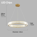 LED Chandelier Bedroom Light for Home Crystal Gold Chandeliers Living room Dining room Double Ring Lighting Lustre Lamp