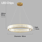 LED Chandelier Bedroom Light for Home Crystal Gold Chandeliers Living room Dining room Double Ring Lighting Lustre Lamp