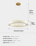 LED Chandelier Bedroom Light for Home Crystal Gold Chandeliers Living room Dining room Double Ring Lighting Lustre Lamp