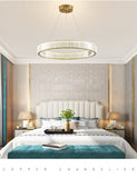 LED Chandelier Bedroom Light for Home Crystal Gold Chandeliers Living room Dining room Double Ring Lighting Lustre Lamp