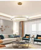 LED Chandelier Bedroom Light for Home Crystal Gold Chandeliers Living room Dining room Double Ring Lighting Lustre Lamp